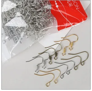 Selection of metal earring hooks for DIY jewelry making in various metallic finishes