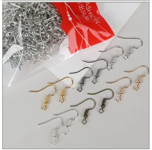 Bulk pack of assorted metal DIY earring hooks for jewelry making in multiple colors.