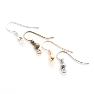 Set of mixed metallic finish earring hooks for DIY jewelry making and repair projects.