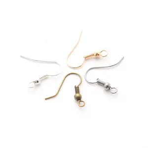 Set of four assorted metallic fish earring hooks for DIY jewelry making projects