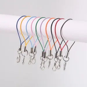Cordino per Cellulare Colorato Fatto a Mano DIY Corda in Tessuto Chiusura a Moschettone in Lega Ciondolo Portachiavi Accessori Gioielli