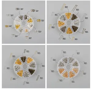 Detailansicht DIY-Schmuckzubehör-Set mit Ohrring-Clips und Nadeln in 8-Gitter-Box