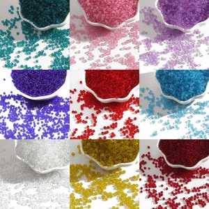 Colorful transparent glass seed beads in nine vibrant colors for DIY jewelry making