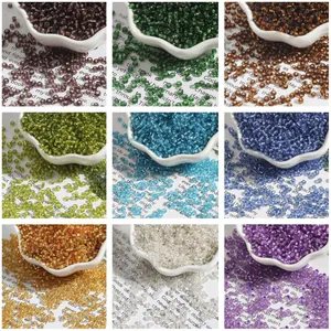 2-4mm multi-color silver-lined glass seed beads for DIY jewelry making projects