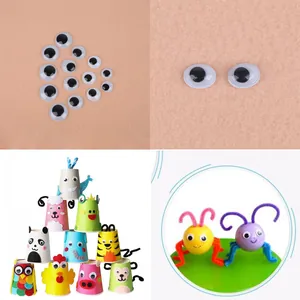 Ojos móviles adhesivos de varios tamaños para manualidades y decoraciones creativas DIY