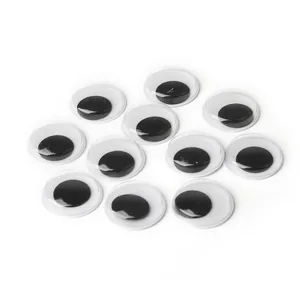 Gran paquete de ojos móviles autoadhesivos blancos y negros para manualidades DIY