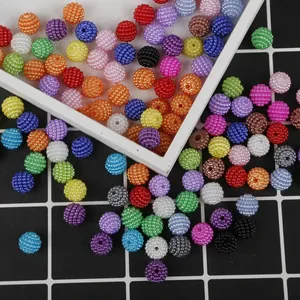 Colorful DIY textured berry beads for handmade hair accessories and jewelry making.