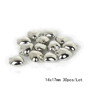 Detail van 14x17mm zilveren hart CCB bedeltjes voor DIY sieraden, set van 30 stuks