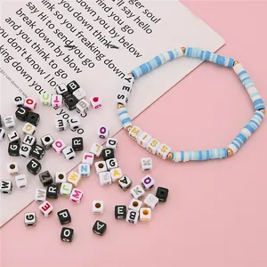Colorful DIY acrylic letter and number beads for handmade children's jewelry making