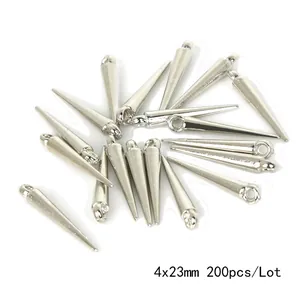 Grote set zilveren CCB-spitse kralen 4x23 mm voor het maken van handgemaakte sieraden