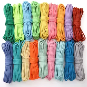 Cored Cotton Braided Cord Single Color DIY Jewelry Material Hand Woven Bracelet Phone Lanyard Accessories Braided Rope Craft