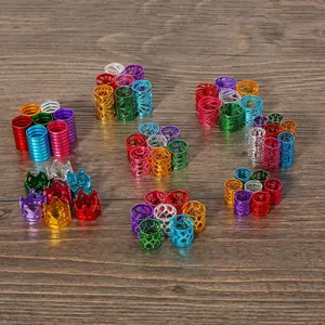 High-quality mixed color aluminum filigree hair rings and crown beads for DIY jewelry projects