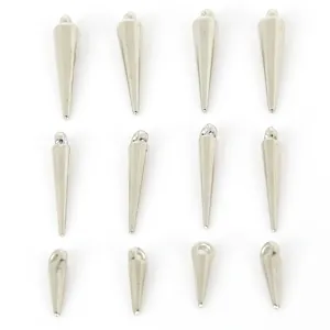 Silberfarbene lange Spike-CCB-Kunststoffanhänger für DIY-Schmuck und Ohrringe