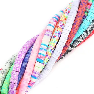 Brins de perles heishi colorées en pâte polymère pour divers projets de bijoux DIY