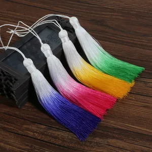 Set of 13cm gradient colored silk tassels for decorative fan pendants and bookmarks