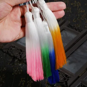 13cm gradient color silk tassels for ancient style fan or bookmark pendants