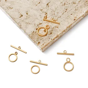 Cierres de Palanca de Cobre Chapado en Oro de 18K Hebillas OT Redondas y Cuadradas Conectores de Joyería Para DIY Pulsera Collar Hecho a Mano Material Accesorios