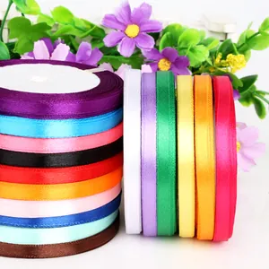 Polyester Satin Ribbon For DIY Hair Bow Making Accessories Craft Gift Wrapping Colorful Satin Tapes Ribbon For Hair Clips Jewelry Making Material