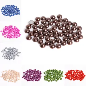 Perle semitonde in ABS colorate per la creazione di accessori per capelli fai da te