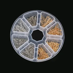 Επαγγελματικό σετ κοσμημάτων DIY με ασημένιες και χρυσές καρφίτσες σε κουτί 8 θέσεων