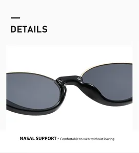 Gros plan sur le support nasal intégré confortable de ces lunettes de soleil œil-de-chat