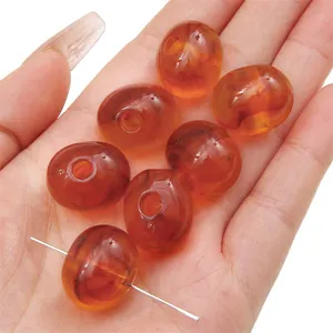 Transparente bernsteinfarbene Acrylperlen mit großem Loch für die DIY-Schmuckherstellung
