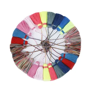 Glands doubles colorés en fil de coton faits à la main pour bijoux DIY et pendentifs