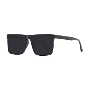 Modische schwarze übergroße quadratische Sonnenbrille mit UV-Schutz für Damen und Herren