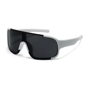 Modische Kinder-Sport-Sonnenbrille für Outdoor-Radfahren mit weißem Rahmen und Glas.
