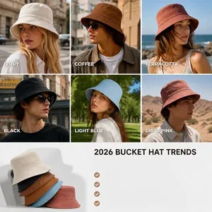 Συλλογή από βαμβακερά καπέλα bucket υψηλής ποιότητας σε διάφορα κομψά χρώματα