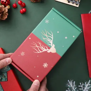 Festive Christmas reindeer gift box in red and green for DIY beaded jewelry kits