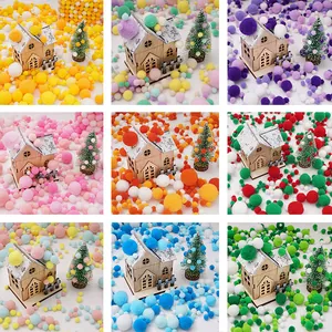 Polyester Pom Poms For DIY Craft Making Christmas Decoration Children Creative Ornament Materials Multiple Colors And Sizes
