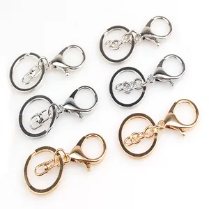 Zinklegierung Minimalistisch Karabiner Auto Schlüsselanhänger Für Herren Schlüsselring Mit D-Ring Kette Gold Silber Bronze Metall