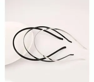 Set van drie dunne zwarte en zilveren haarbanden voor DIY haaraccessoire projecten
