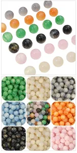 Close-up detail of colorful dreamy starry resin cat-eye round beads for DIY jewelry making