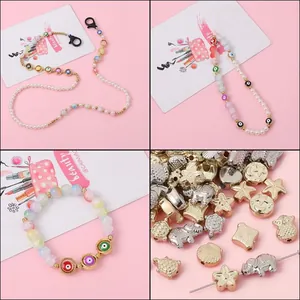Collectie gouden en zilveren CCB-kralen in ster- en diervorm voor DIY-sieraden