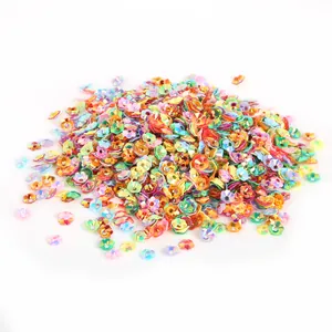 Iridescent multi-colored flower shaped sequins for DIY jewelry making and craft accessories