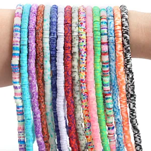 Perles Heishi en Pâte Polymère de 6mm Perles Espacées en Vrac pour la Fabrication de Bijoux DIY Bracelet Collier Accessoires Artisanaux