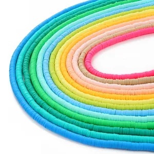 Perles heishi en pâte polymère arc-en-ciel 6mm pour la création de bijoux et colliers DIY