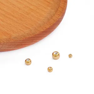 18K gold plated copper beads with silicone core for DIY jewelry making supplies