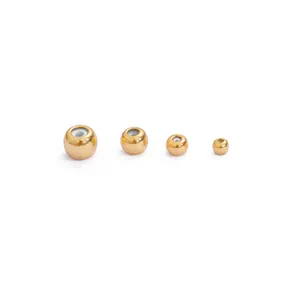 18K gold plated copper slider beads with silicone core for DIY jewelry making material
