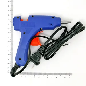 Compact blue 20W/80W hot melt glue gun with cord for DIY crafts and home repairs