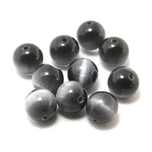 Perline in pietra occhio di gatto grigio 10-12mm per creazione di gioielli fai-da-te