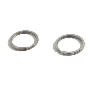 Set of two high-quality flat stainless steel split key rings for DIY crafts and jewelry