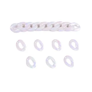 Translucent iridescent acrylic chain links set for DIY jewelry and bag strap accessories