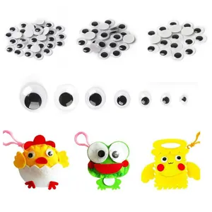 Self-adhesive black and white googly eyes in various sizes for DIY animal toy crafts