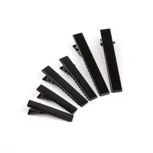 Set van 6 zwarte metalen duckbill haarclips voor DIY haaraccessoires en haarstyling