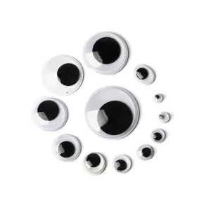 Assorted sizes of self-adhesive black and white googly eyes for children's DIY crafts