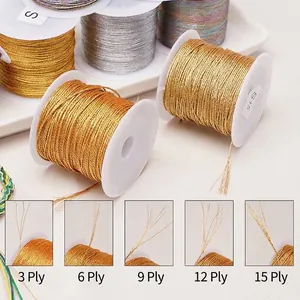 Hochwertige metallische Gold- und Silberfäden für DIY-Schmuck, 3-15 Stränge.