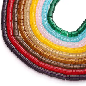 Premium colorful 2x4mm flat round glass beads for DIY jewelry and necklace making